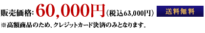 販売価格:60,000円(税込み63,000円)