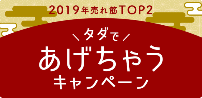 2019年売れ筋TOP2 タダであげちゃうキャンペーン
